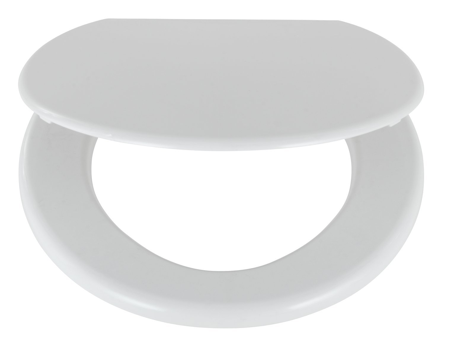 white plastic toilet seat