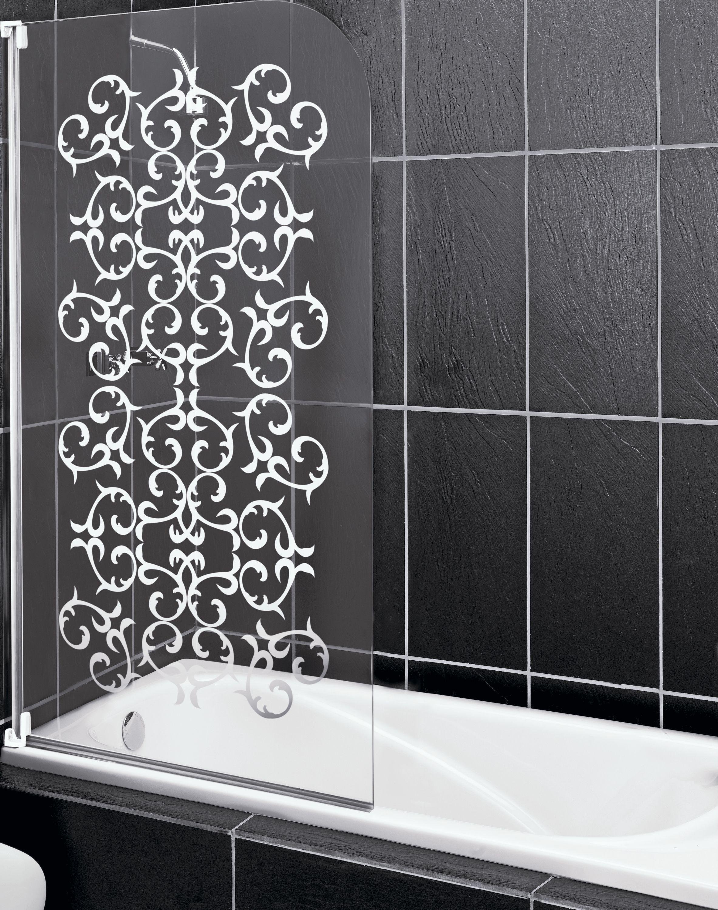 Aqualux Victorian Half Frame White Curved Shower Screen