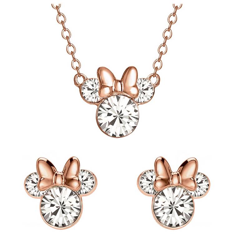 Disney Minnie Mouse Necklace and Stud Earrings Set 0