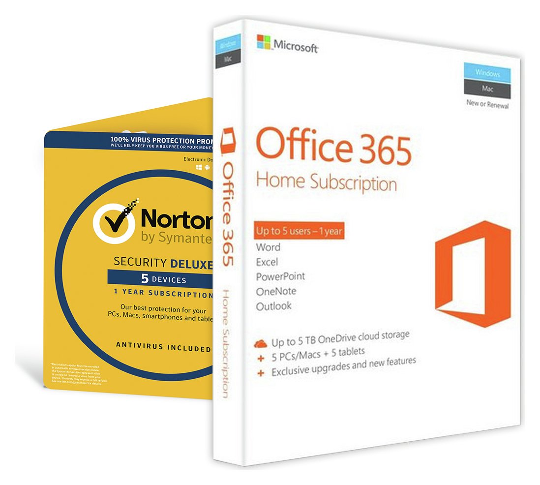 Microsoft Office 365 Home & Norton Security 5 Devices