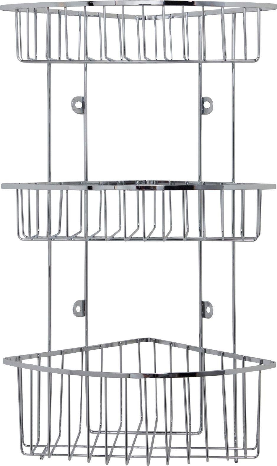 Argos Home 3 Tier Wall Mounted Chrome Shower Caddy