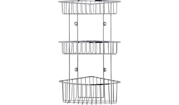 Argos Home 3 Tier Wall Mounted Chrome Shower Caddy