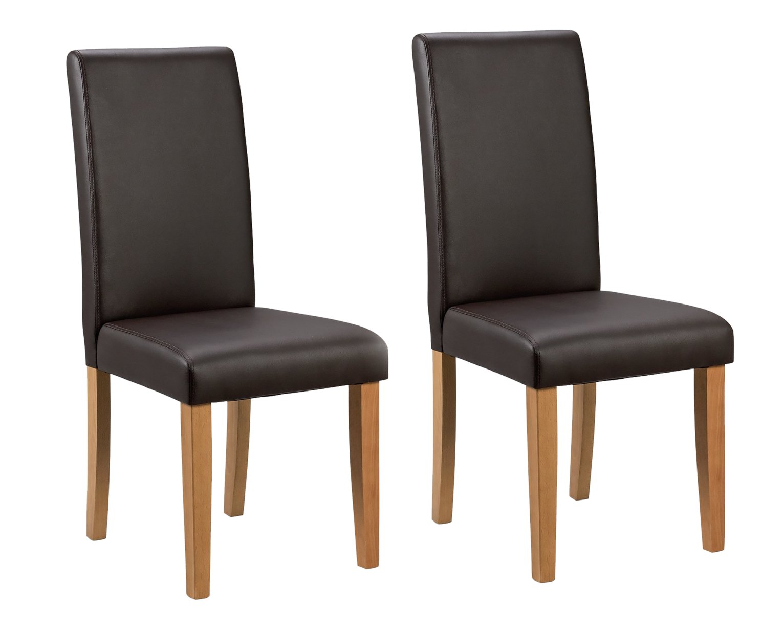 Argos Home Pair of Midback Dining Chairs - Chocolate