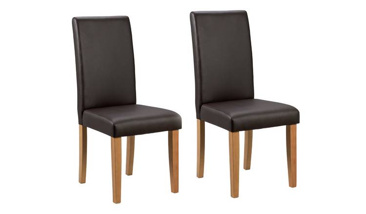 Buy Argos Home Pair of Midback Dining Chairs - Chocolate | Dining