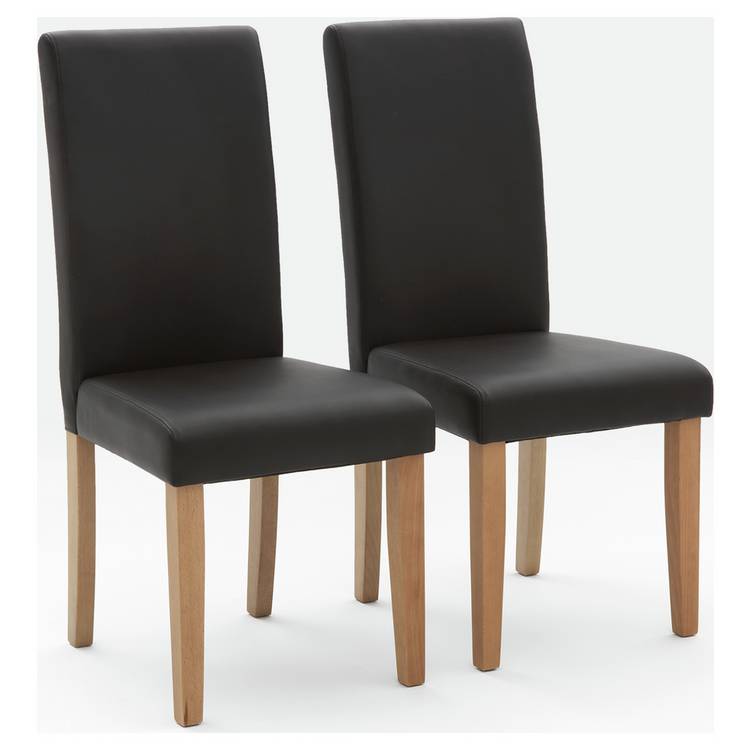 Argos Home Pair of Midback Dining Chairs - Chocolate 0