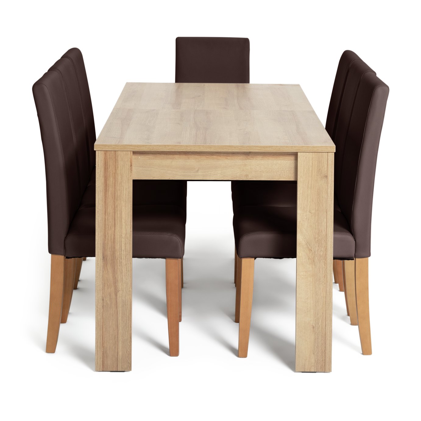 Argos Home Miami Extendable XL Dining Table & 8 Chairs Choc Reviews