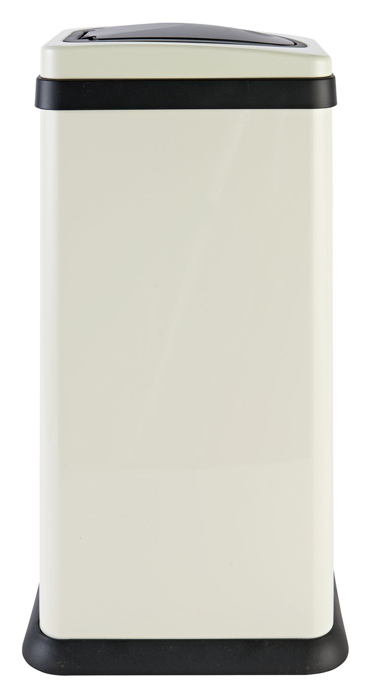 Argos Home 30 Litre Rectangular Touch Top Bin - Cream