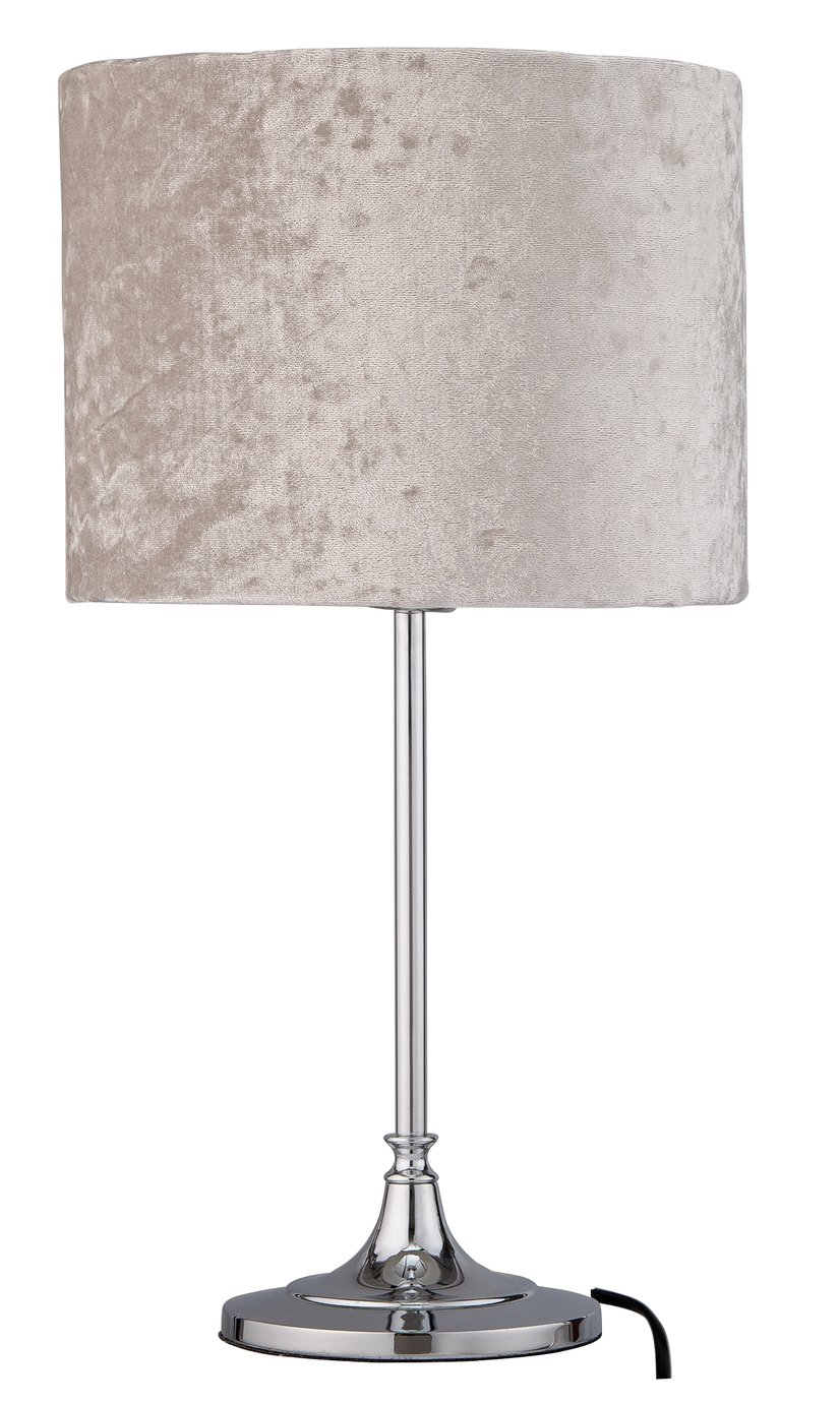 Argos Home Venice Velvet Table Lamp - Silver Grey