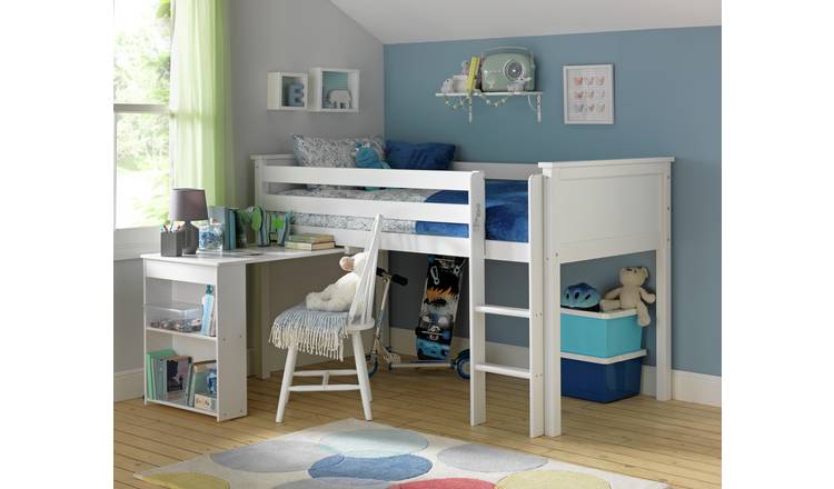 Habitat Kids Brooklyn Mid Sleeper Bed Frame with Desk -White