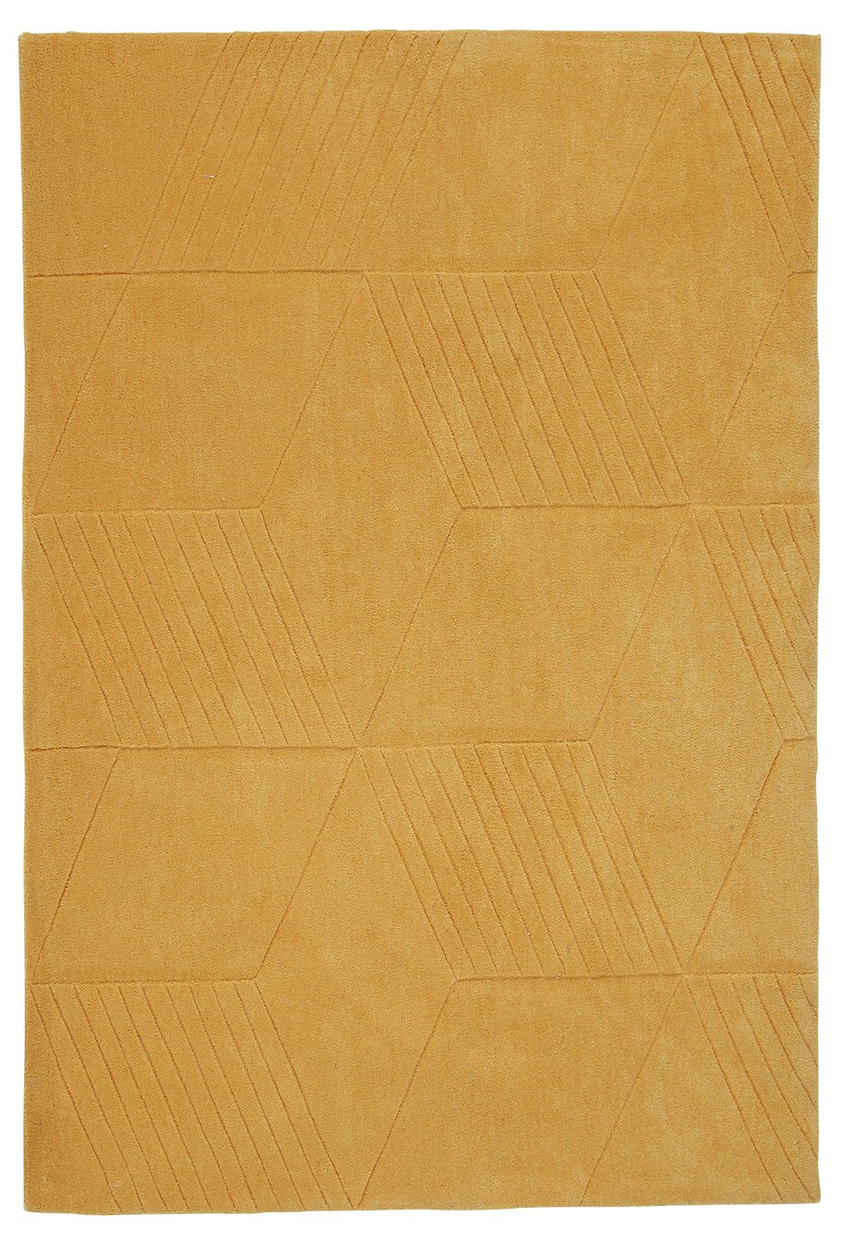 Argos Home Lawson Geometric Rug - 230x160cm - Ochre (8338712) 