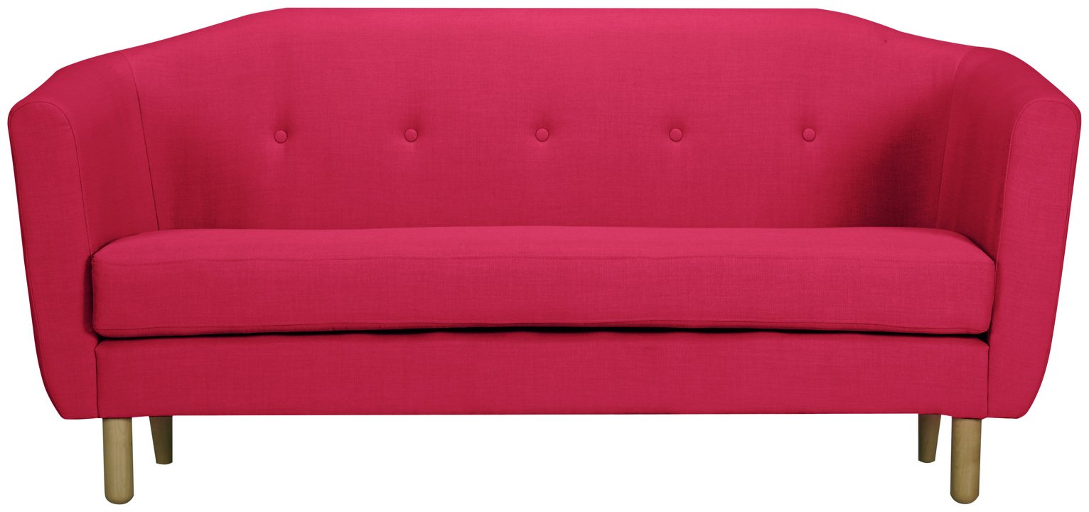 Argos Home Elin 3 Seater Fabric Sofa - Red
