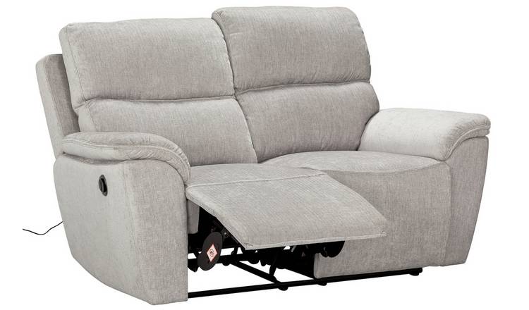 Buy Argos Home Sandy 2 Seater Fabric Power Recliner Sofa -Silver