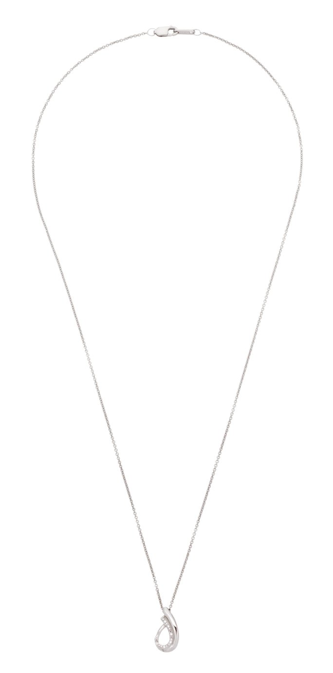 Revere 9ct White Gold 0.02ct tw Diamond Pendant Necklace Review