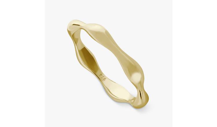 Revere Gold Plated Sterling Silver Bamboo Ring - Large