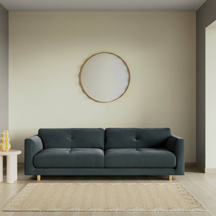 Habitat Emely Fabric 4 Seater Sofa - Charcoal - Ash Leg 0