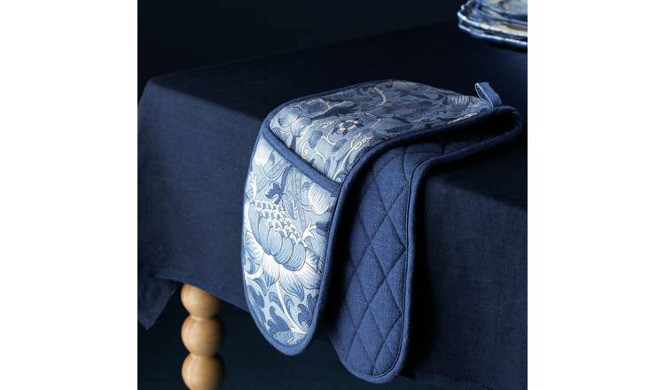 Habitat x Morris & Co. Inky Double Oven Glove - Blue
