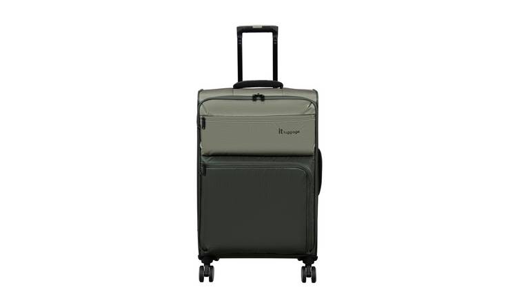 IT Luggage Duo-Tone 8 Wheel Soft Medium Suitcase - Black & Grey