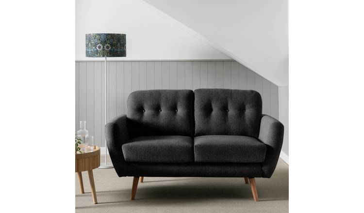 Habitat Finney Fabric 2 Seater Sofa - Charcoal