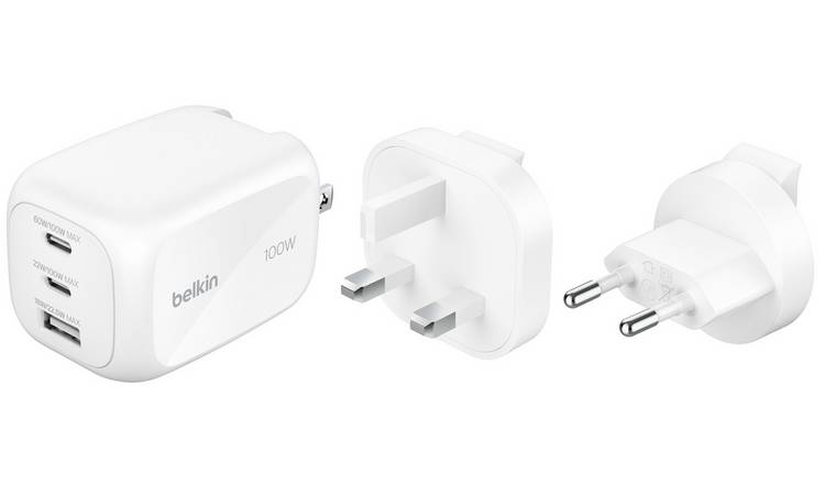 Belkin 100W 3-Port USB-C and USB-A GaN Wall Charger