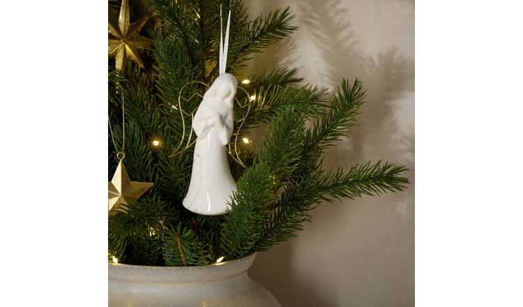 Argos Home Ceramic Traditional Angel Hanging Christmas Ornament