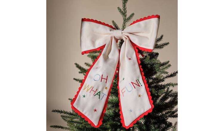 Argos Home Oh What Fun Bow Christmas Tree Topper