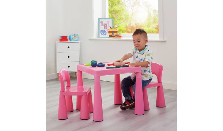 Liberty House Toys Kids Plastic Table & 2 Chairs - Pink
