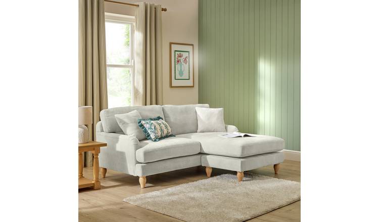Argos Home Cynthia Fabric Corner Chaise Sofa - Natural