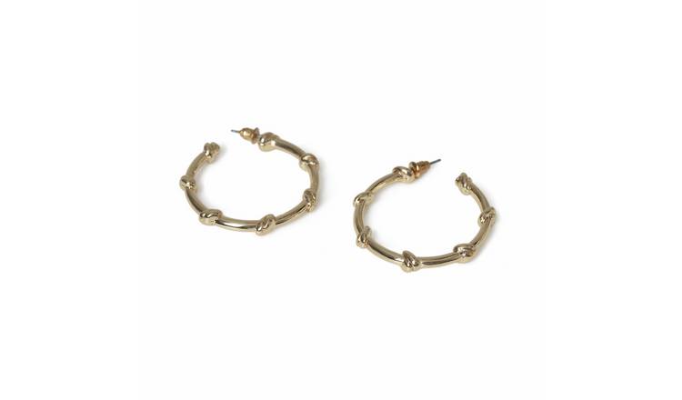 Freedom Gold Knot Medium Hoop Earrings