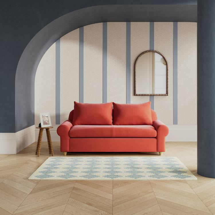 Habitat Whitby Fabric 2 Seater Sofa - Papaya - Ash Leg 0