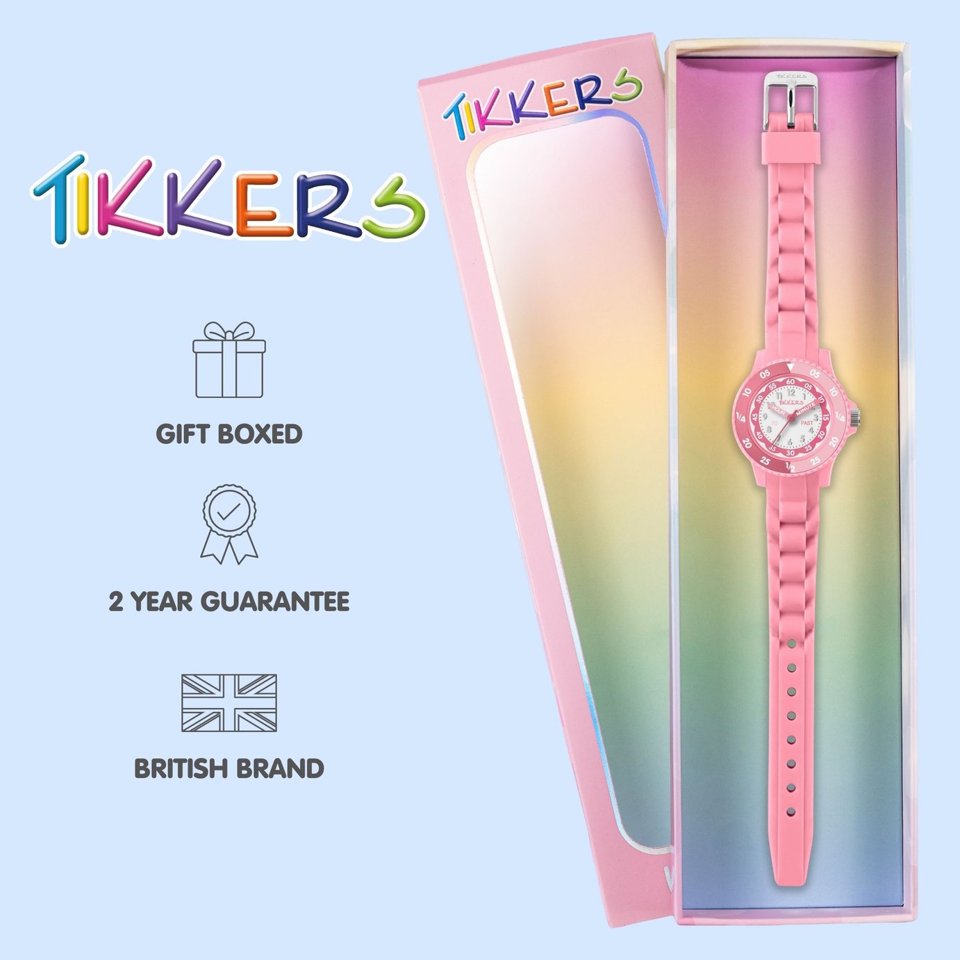 Buy Tikkers Kids Pink Time Teacher Silicone Strap Watch  display picture 3