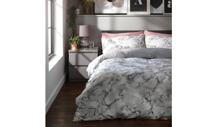 Buy Habitat Marble White & Black Bedding Set - Single | Duvet covers ...