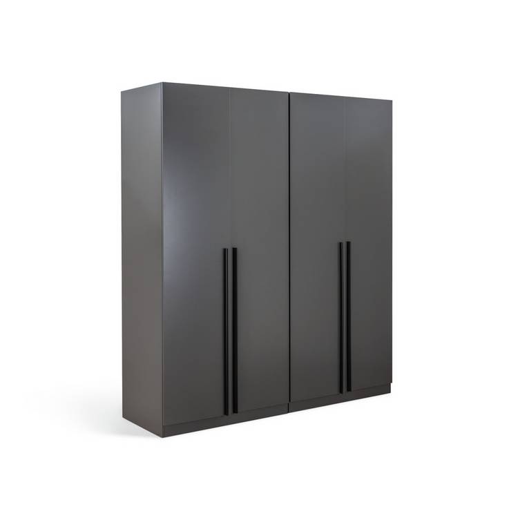 Habitat Munich 4 Door Wardrobe - Anthracite 0