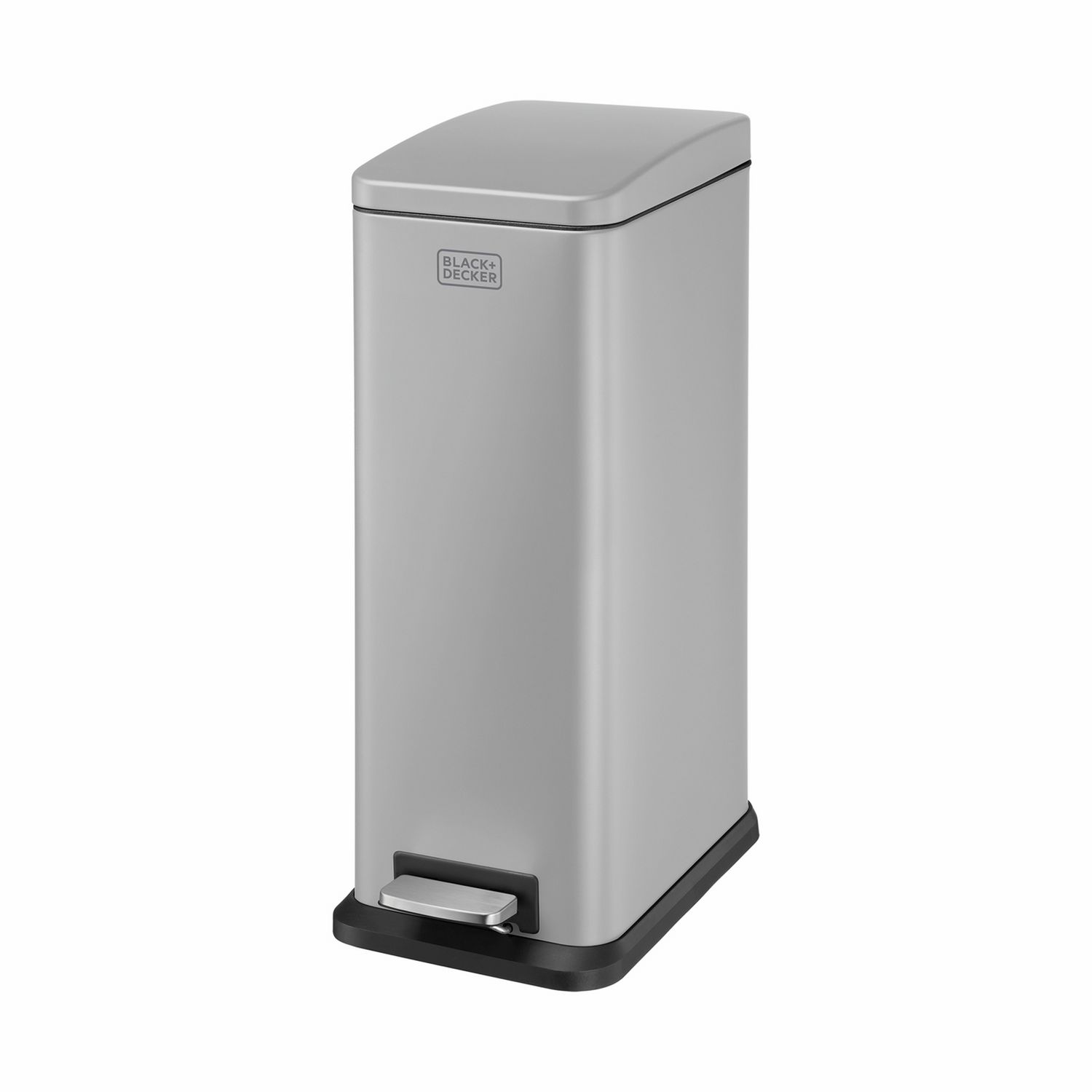 Black + Decker 20 Litre Soft Close Pedal Bin, Grey