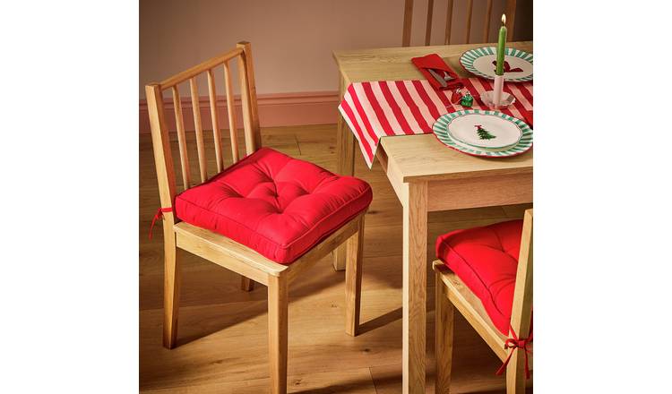 Argos Home Red Seat Cushions 2 Pack - 40x40cm