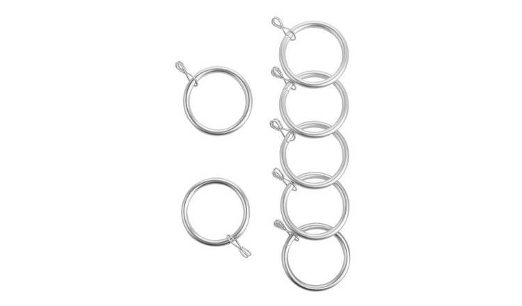 Argos Home 20 Metal Curtain Rings - Matte Nickel