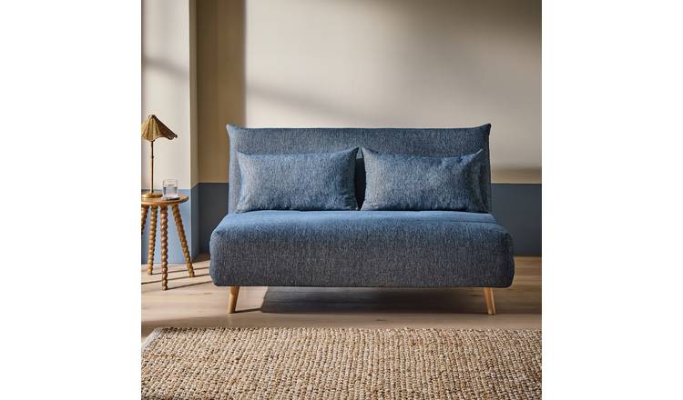 Habitat Pillow Fabric Double Chair Bed - Blue