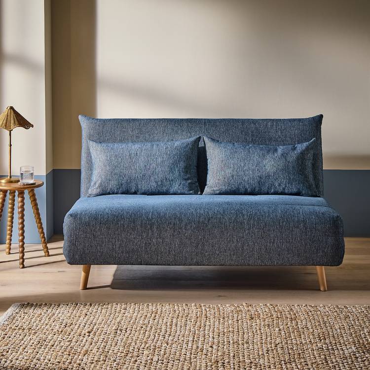 Habitat Pillow Fabric Double Chair Bed - Blue 0