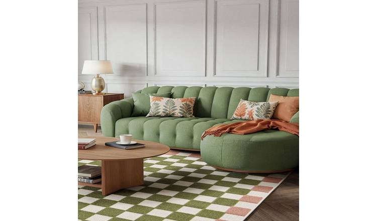 Homemaker Chequerboard Pink & Green Flatweave Rug - 120x170cm