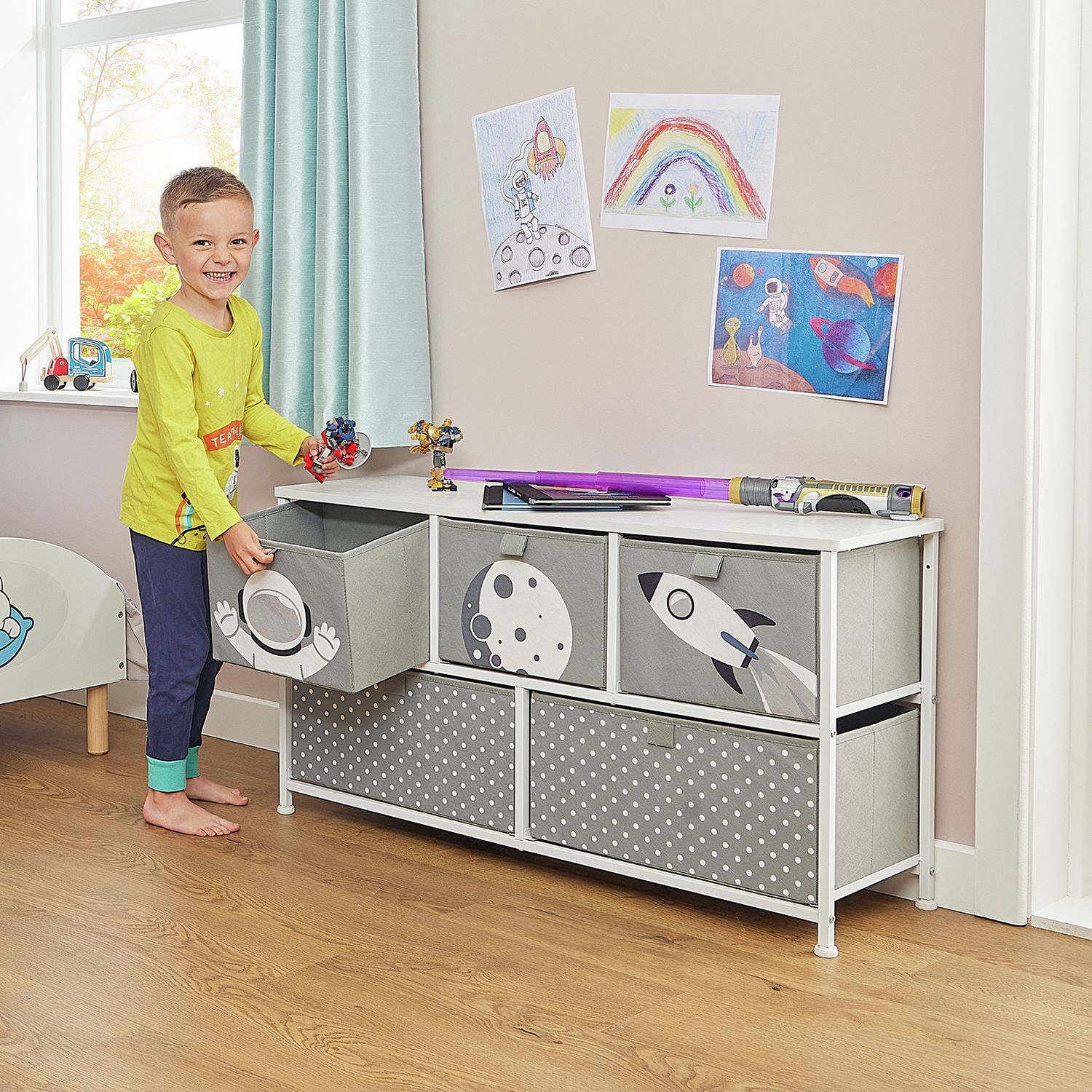 Liberty House Toys Kids Space 5 Drawer Storage Unit Grey