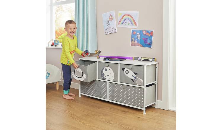 Liberty House Toys Kids Space 5 Drawer Storage Unit - Grey