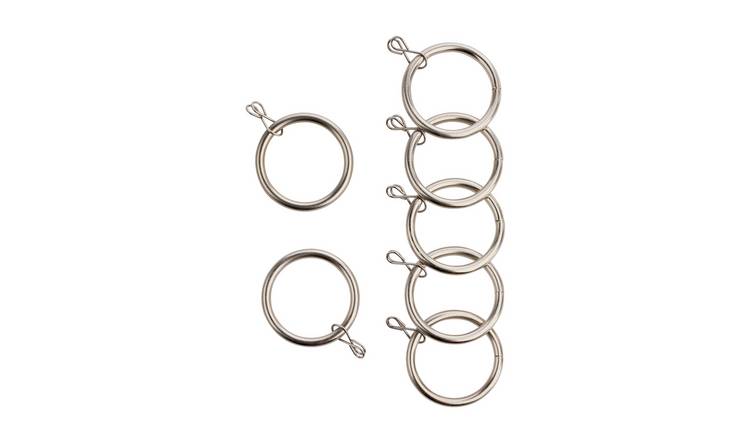 Argos Home 20 Metal Curtain Rings - Stainless Steel