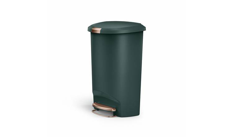 Simplehuman 50 Litre Plastic Semi Round Pedal Bin - Green