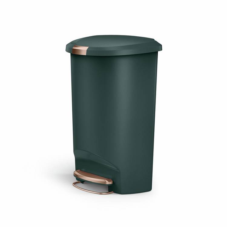 Simplehuman 50 Litre Plastic Semi Round Pedal Bin - Green 0
