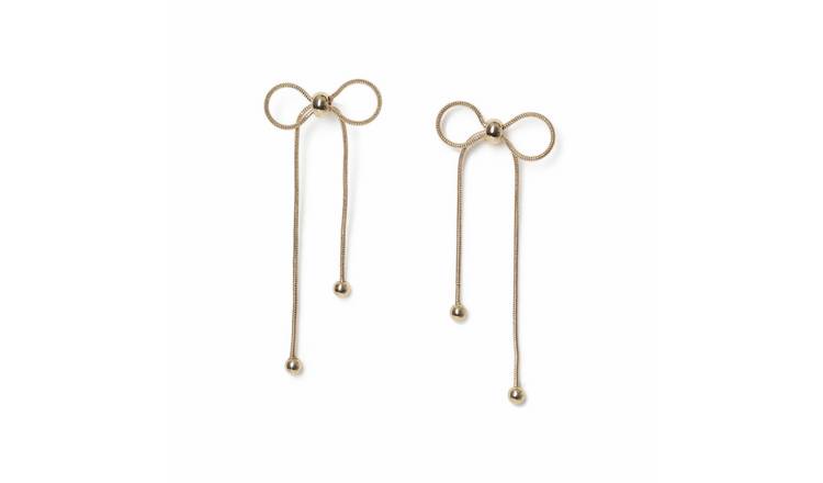 Freedom Gold Bow Drop Earrings