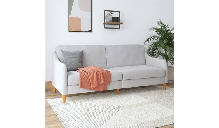 Dorel Jasper Fabric Futon Sofa Bed - Light Grey