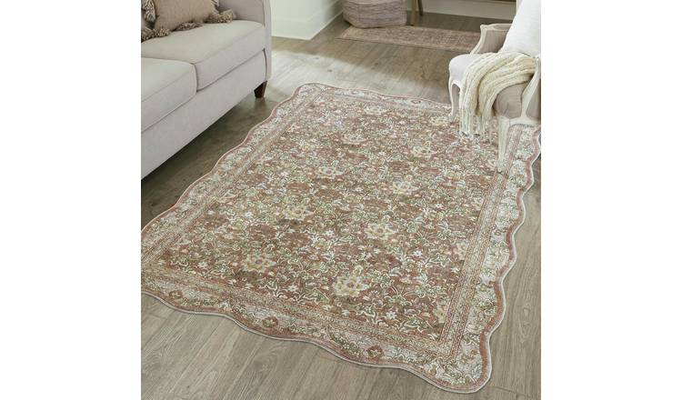 Classics Collection Summer Bloom Peach Cut Pile Rug - 120x160cm