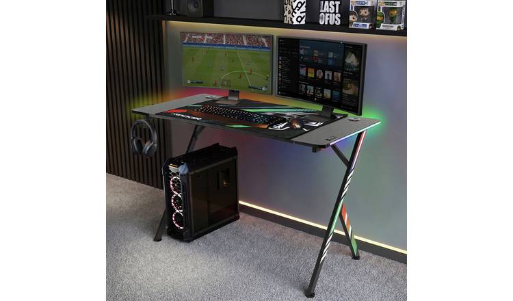 X Rocker Arteon RGB Esports Gaming Desk with App Controlled LED - Black