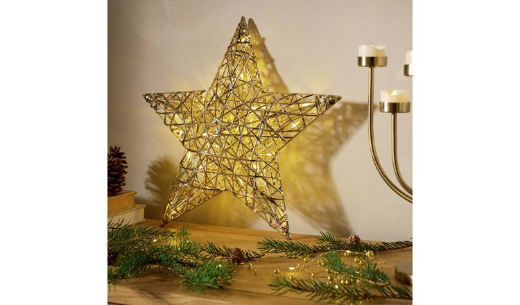 Argos Home 30L Warm White LED Large Gold Star
