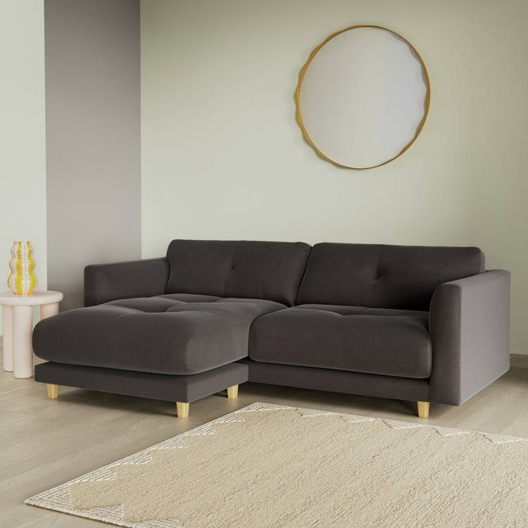 Habitat Emely Reversible Chaise Sofa - Slate Grey - Ash Leg 0