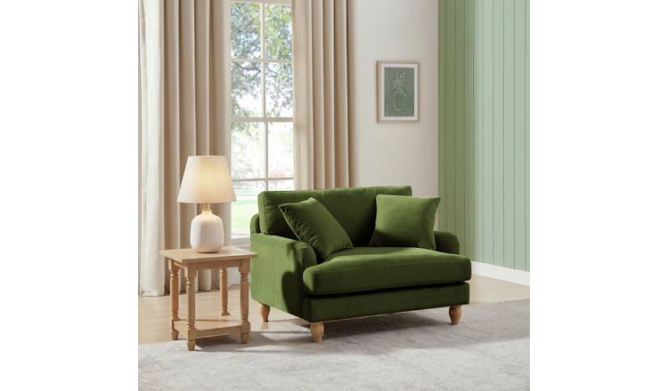 Argos Home Cynthia Fabric Cuddle Chair - Moss Green